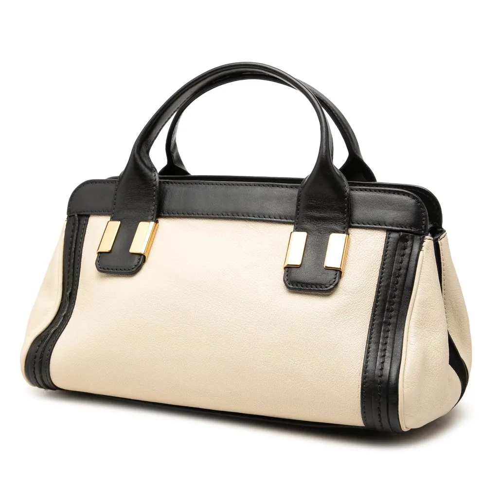 Chloé Small Bicolor Leather Alice Satchel Beige Leather Very good - Back View