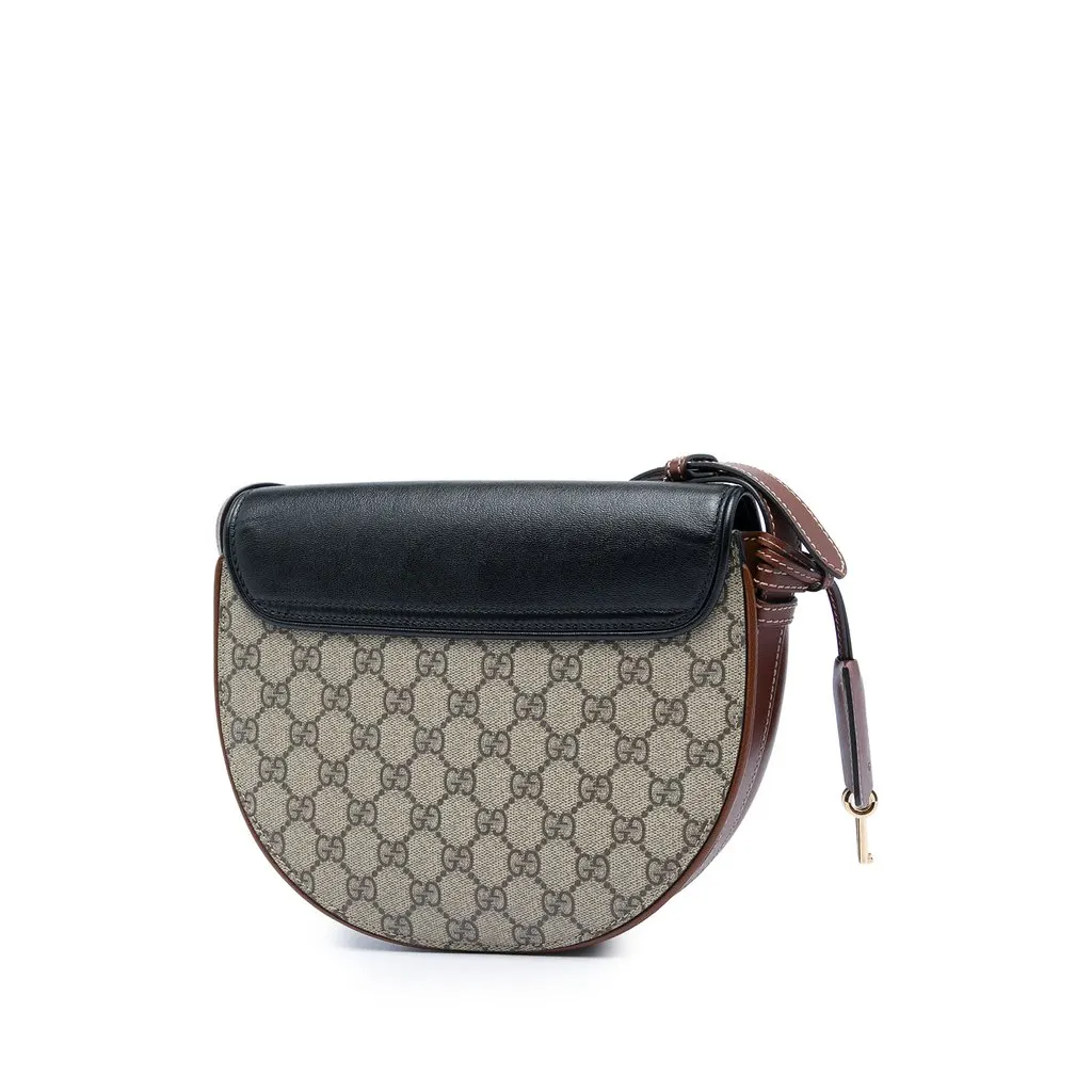 Gucci GG Supreme Saddle Padlock Crossbody Beige Very good - Back View