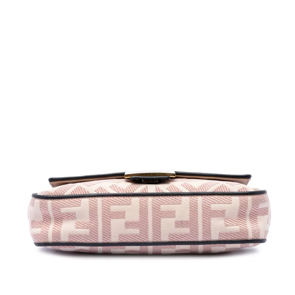 Fendi Zucca Embroidered Canvas Baguette Satchel Pink Very good - Inside View