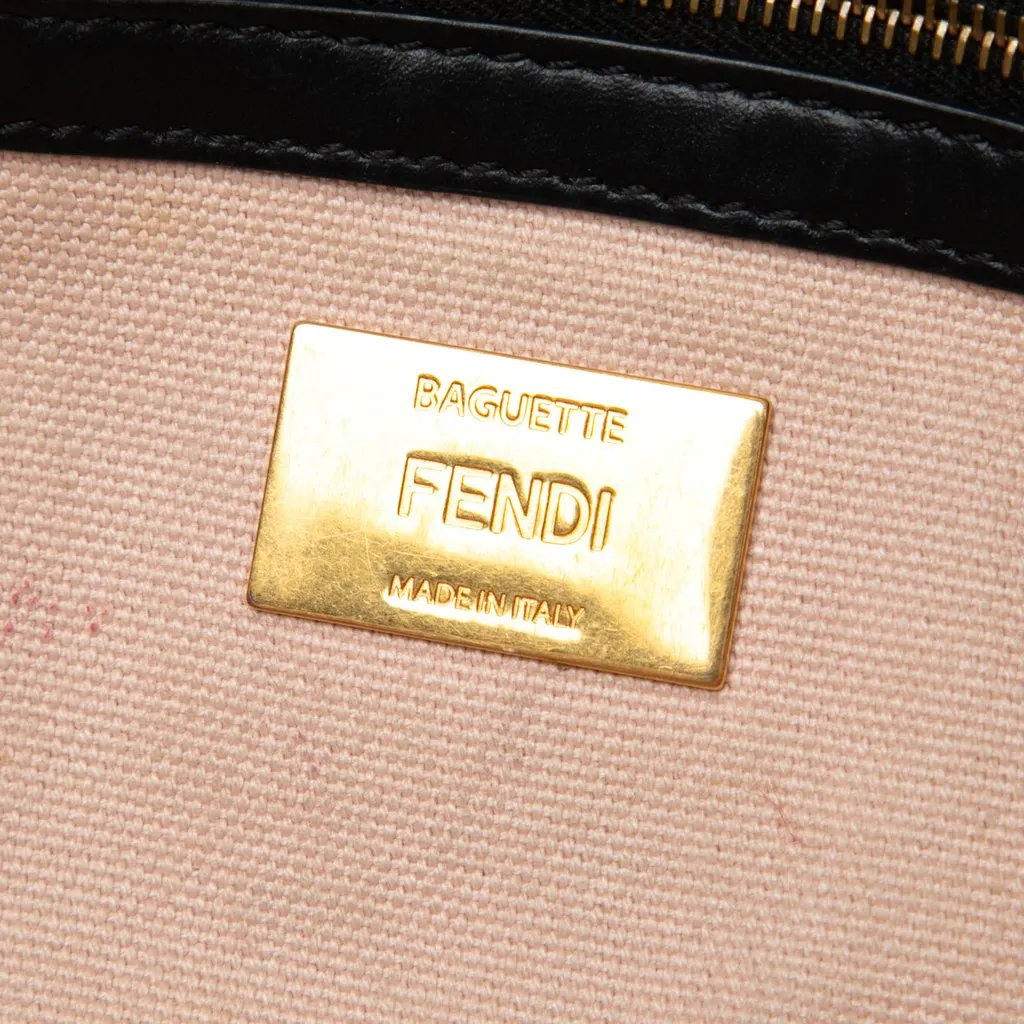 Fendi Zucca Embroidered Canvas Baguette Satchel Pink Very good - Box View