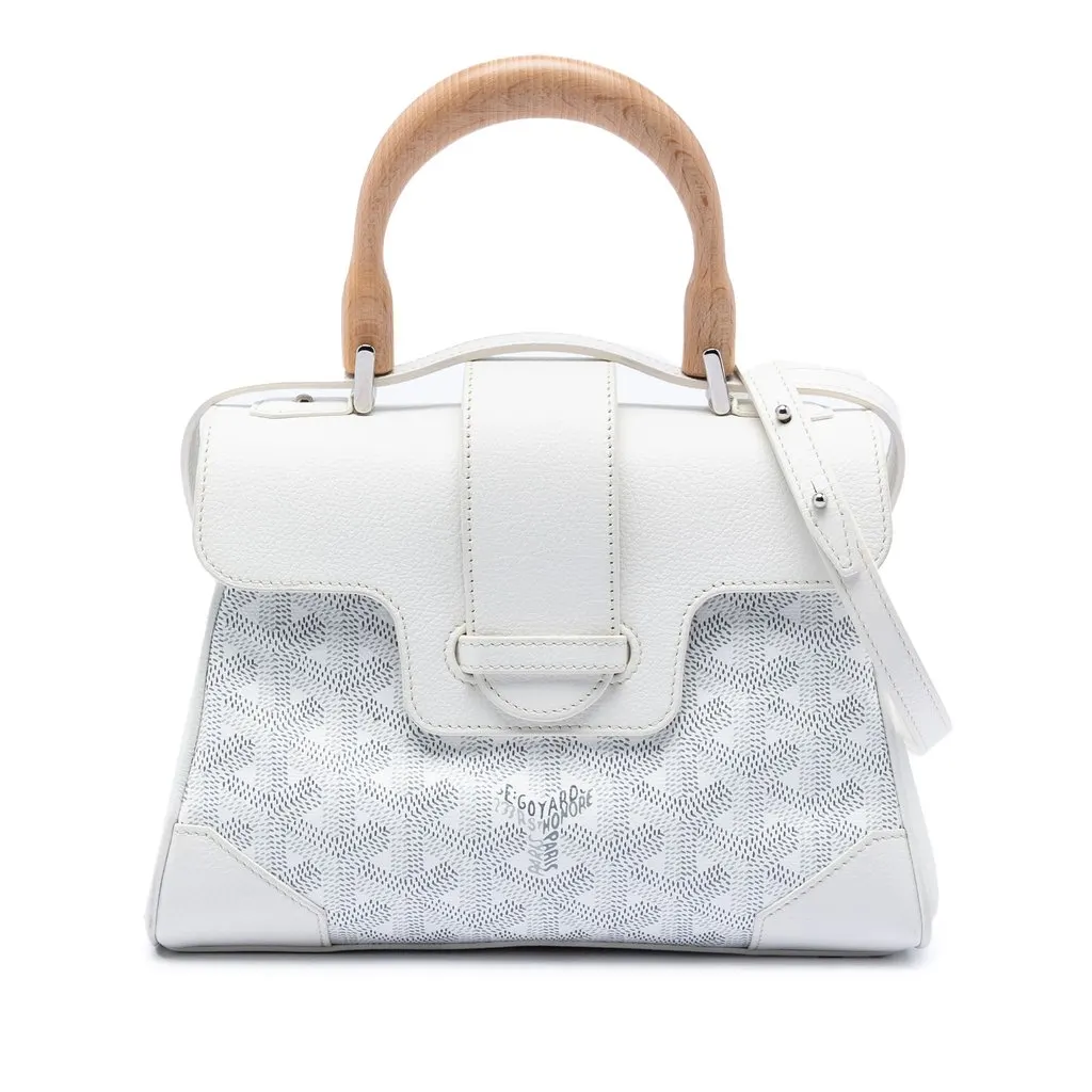 Goyard Mini Goyardine Saigon Souple White Good - Front View