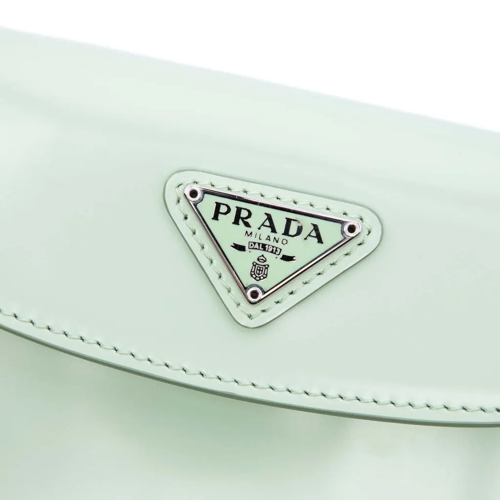 Prada Mini Brushed Leather Cleo Bag Green Leather Very good - Box View