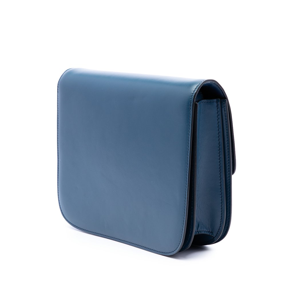 Celine Medium Calfskin Classic Box Blue Small Leather