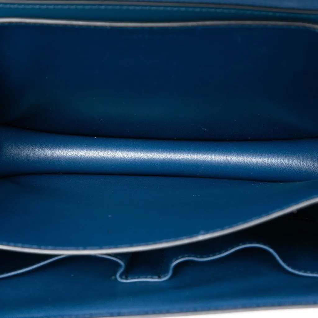 Celine Medium Calfskin Classic Box Blue Leather Very good - Model View