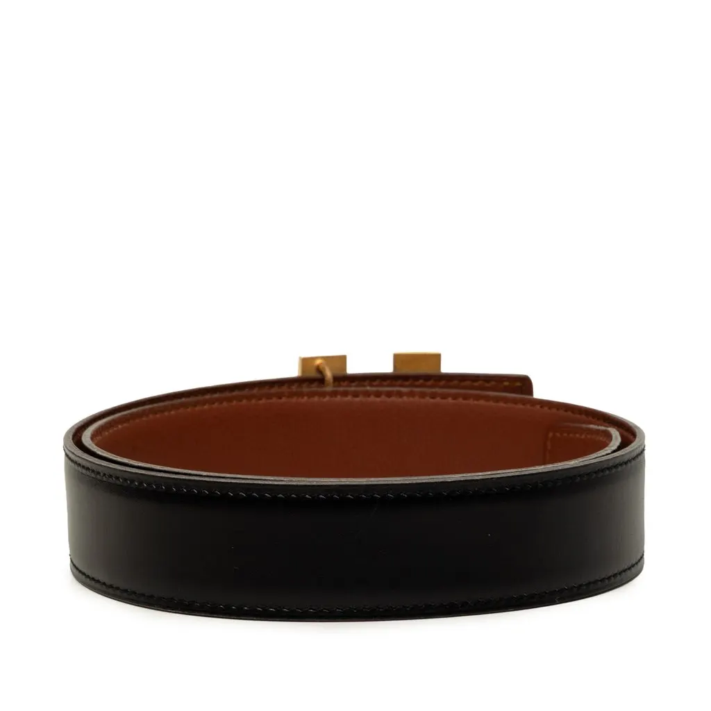 Hermès Box Calf Cadena H Reversible Belt Black Leather Very good - Inside View