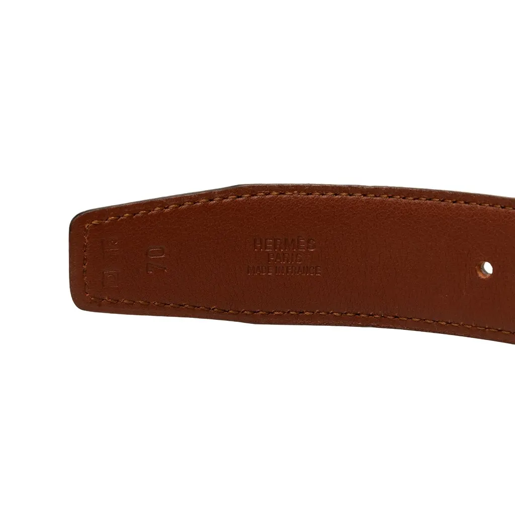 Hermès Box Calf Cadena H Reversible Belt Black Leather Very good - Model View