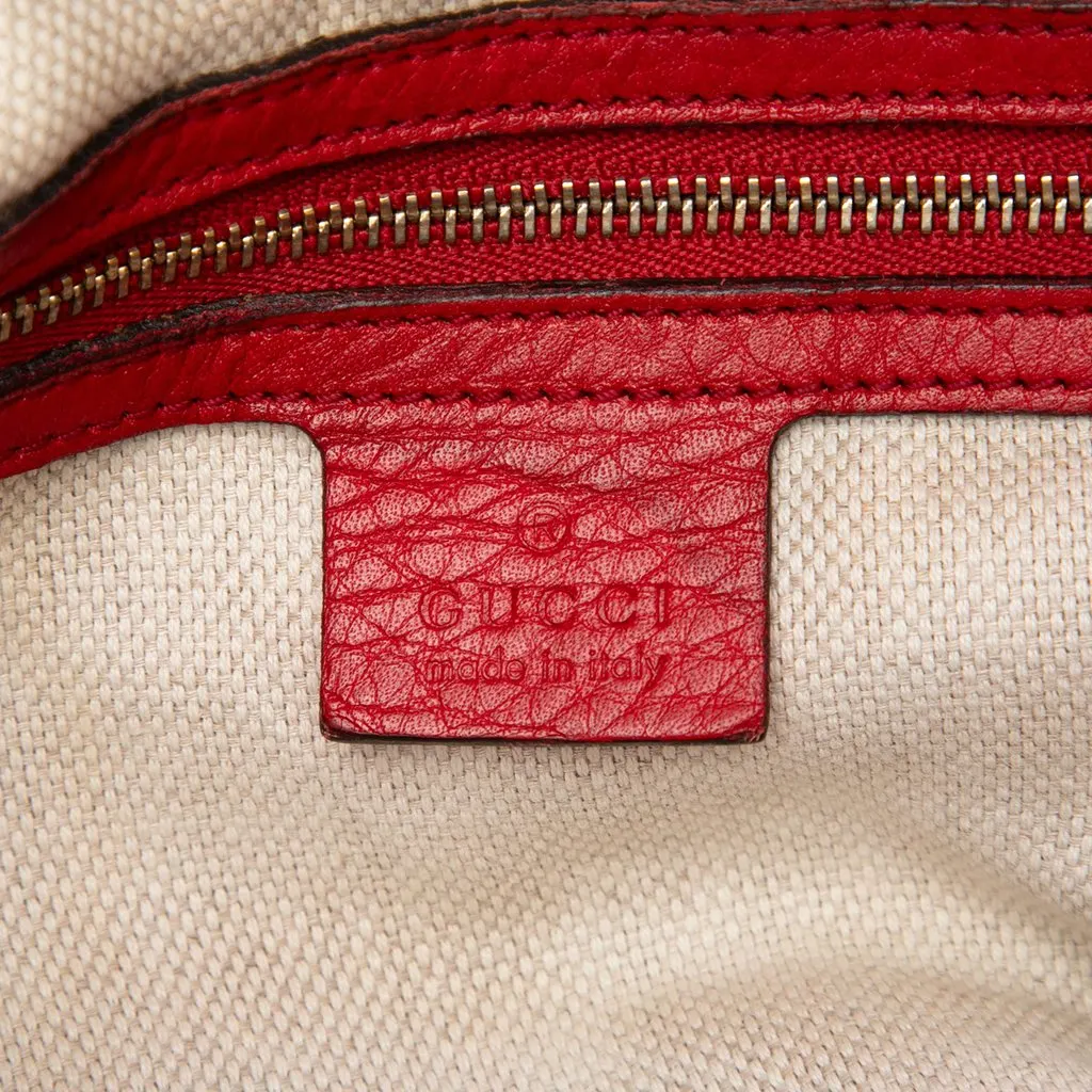 Gucci Calfskin Soho Chain Zip Shoulder Bag Red Leather Very good - Box View