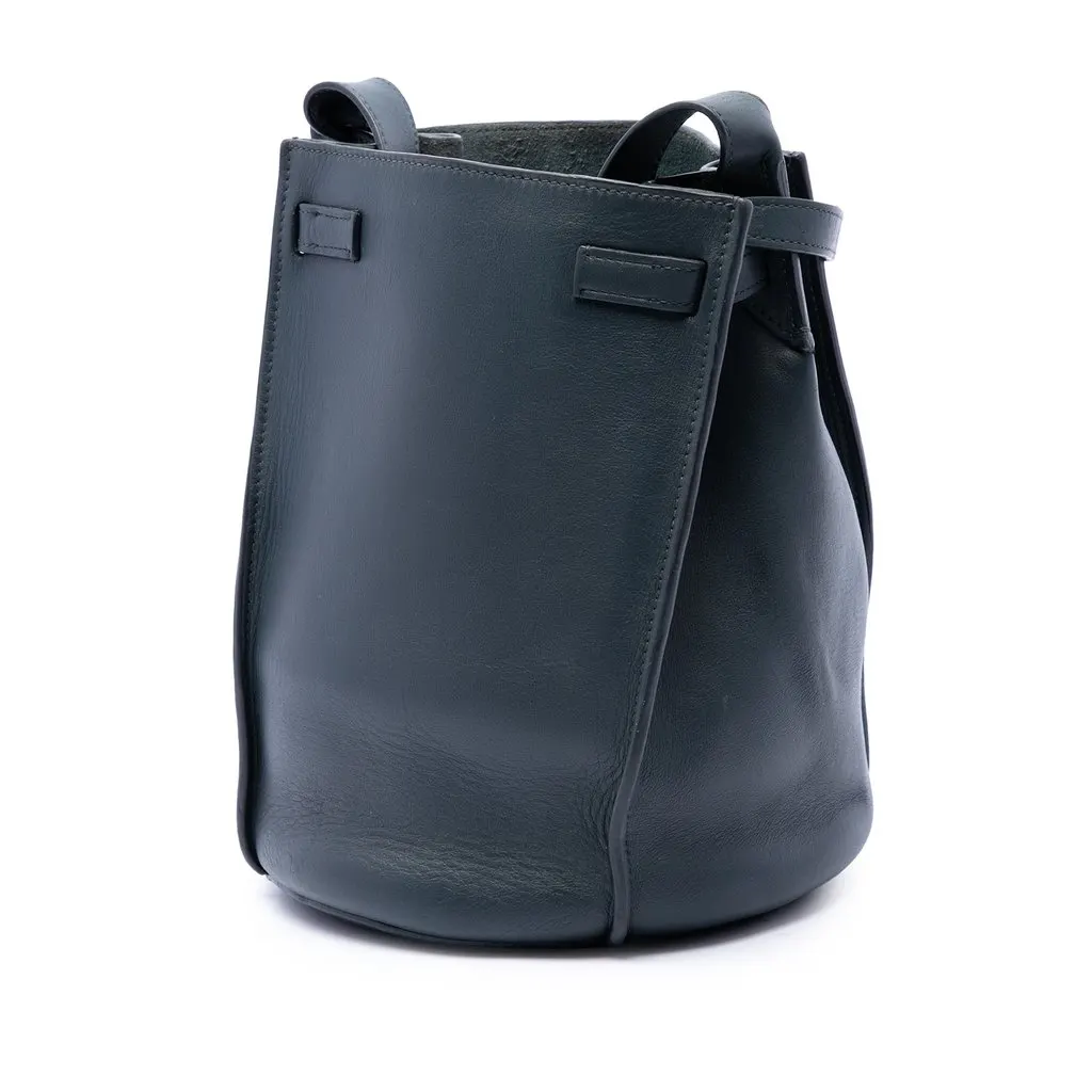 Celine Nano Leather Big Bag Bucket Crossbody Green Leather Very good - Back View