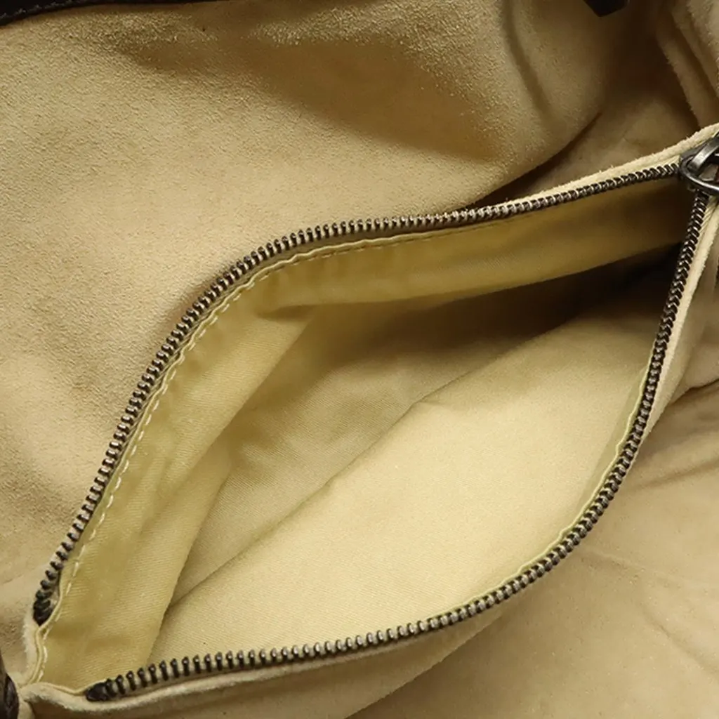 Bottega Veneta Metallic Nappa Intrecciato Handbag Brown Leather Very good - Model View