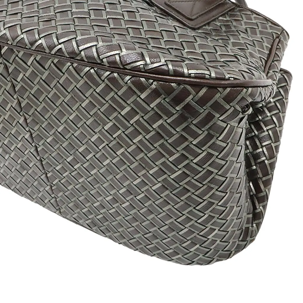 Bottega Veneta Metallic Nappa Intrecciato Handbag Brown Leather Very good - Box View