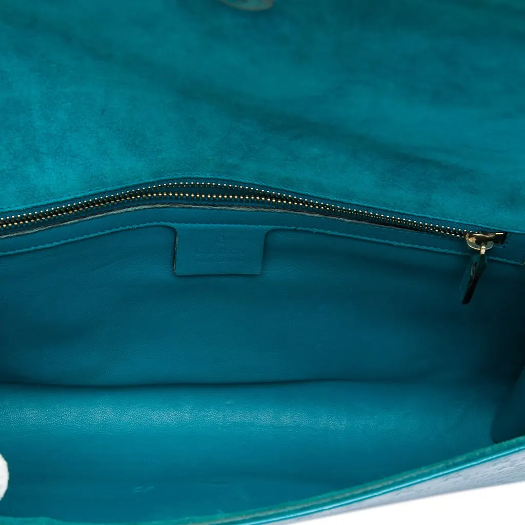 Gucci Microguccissima Patent Broadway Clutch Blue Leather Very good - Model View