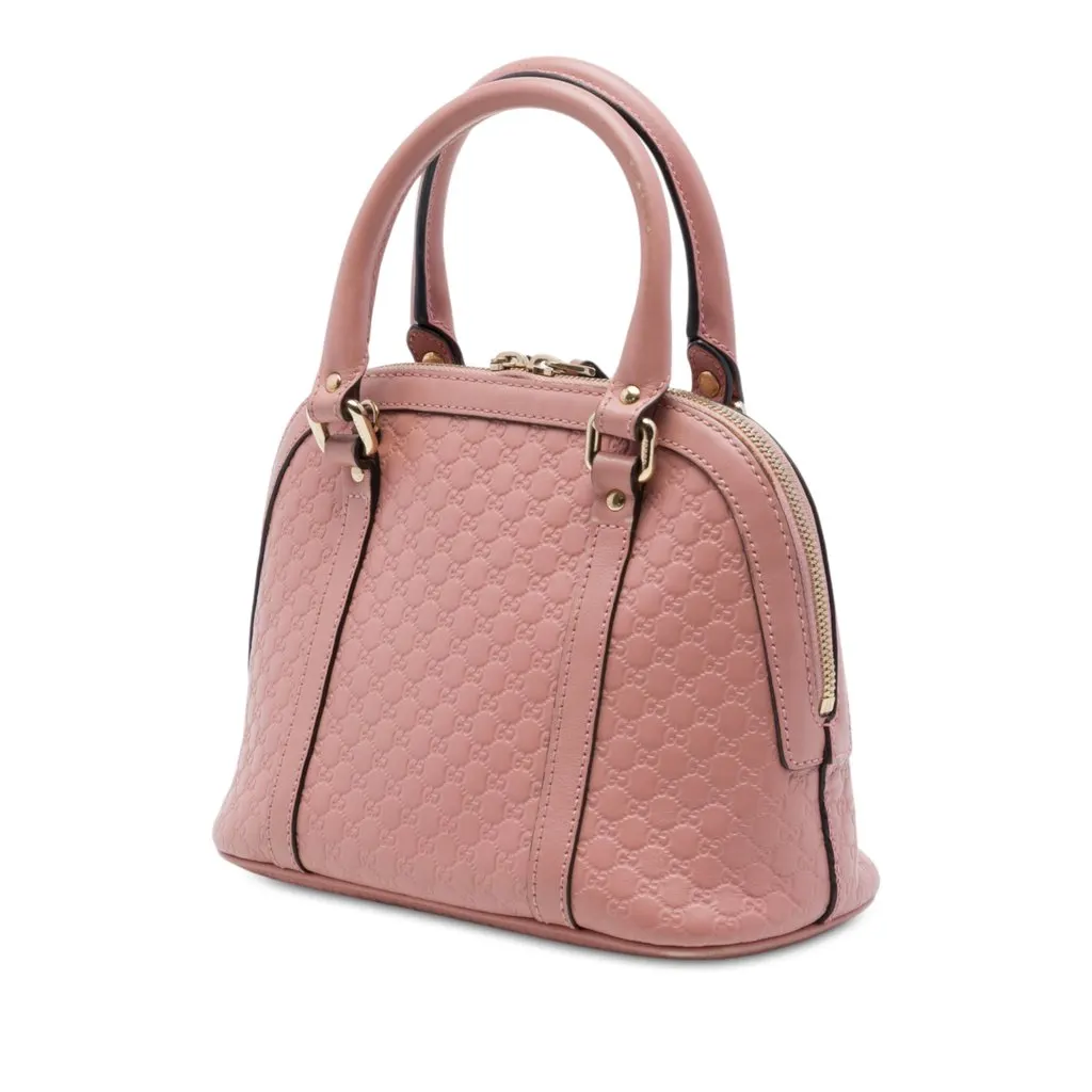 Gucci Mini Microguccissima Dome Satchel Pink Leather Good - Back View