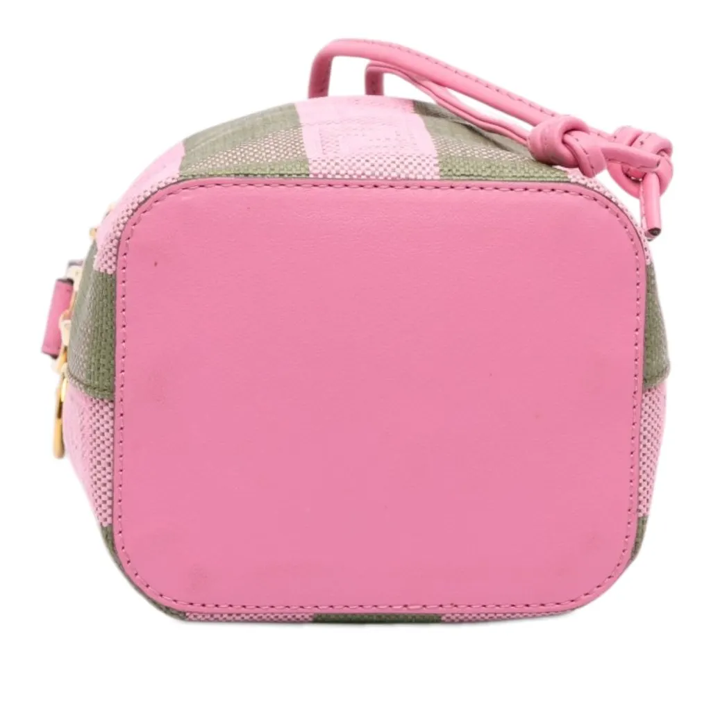 Fendi Mini Pequin Raffia F is Fendi Mon Tresor Bucket Bag Pink Rattan Very good - Inside View
