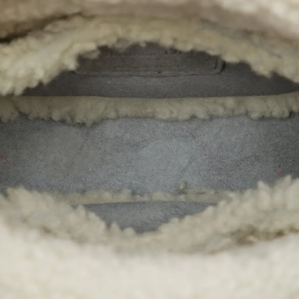 Dior Mini Shearling Trimmed Suede Cannage Lady Dior Grey Suede Very good - Model View