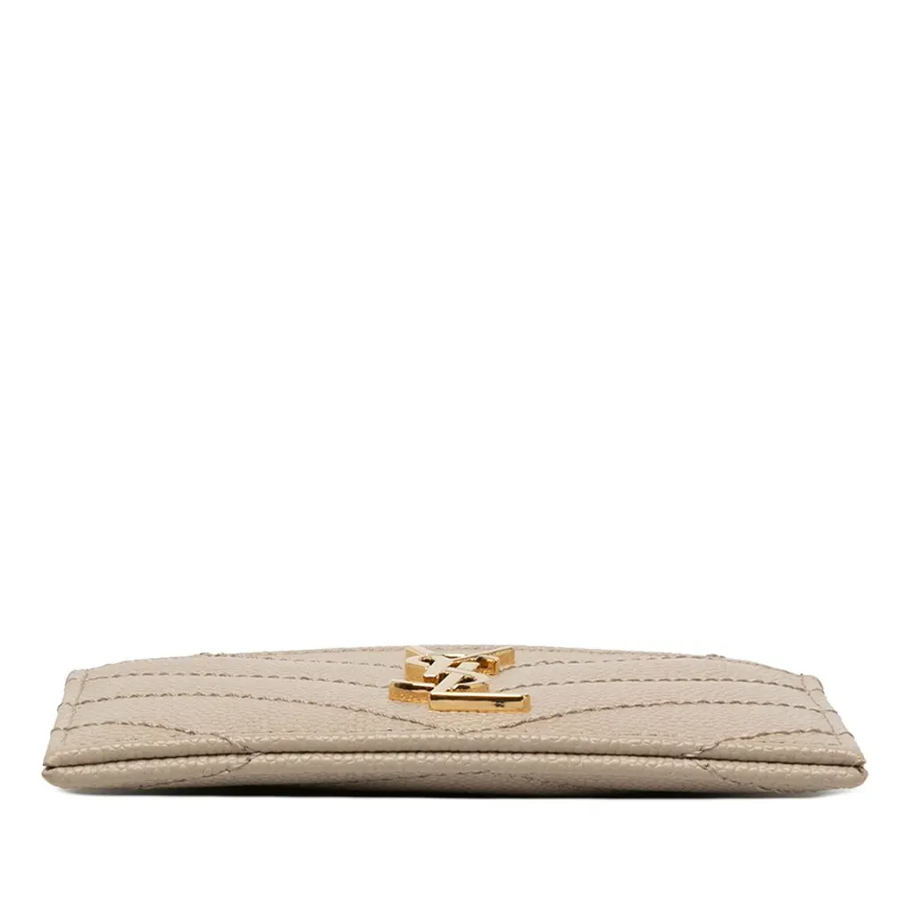 Saint Laurent Grain de Poudre Cassandre Matelasse Card Case Beige Leather Very good - Inside View