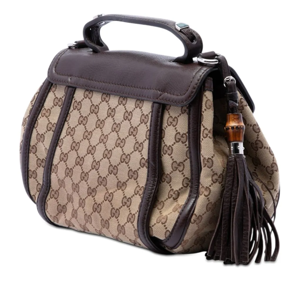 Gucci GG Canvas Techno Horsebit Top Handle Bag Beige Very good - Back View