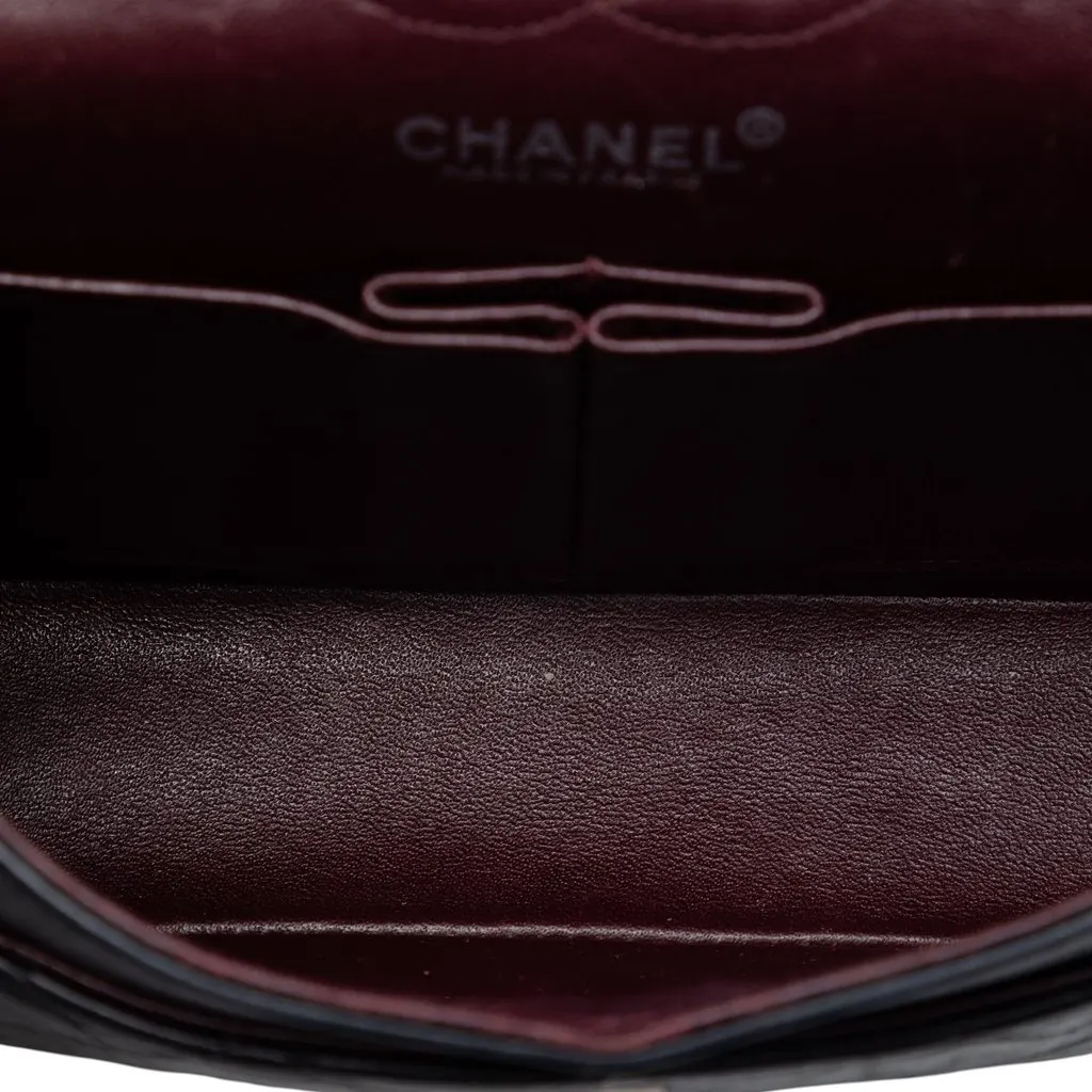 Chanel Small Classic Lambskin Double Flap Black Leather Very good - Model View