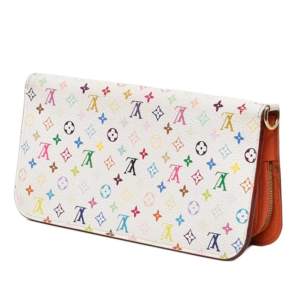 Louis Vuitton Monogram Multicolore Insolite Wallet White Canvas Good - Back View