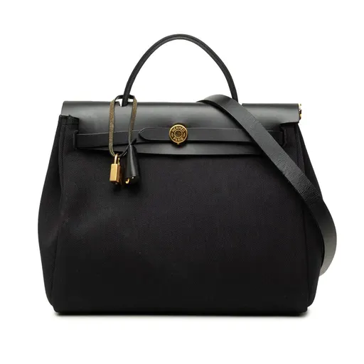 Hermès Military Toile and Vache Hunter Herbag Zip 31