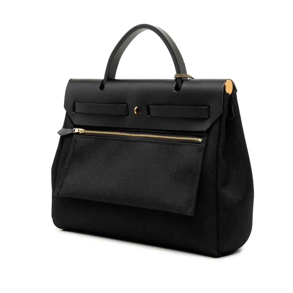 Hermès Military Toile and Vache Hunter Herbag Zip 31 Black Very good - Back View