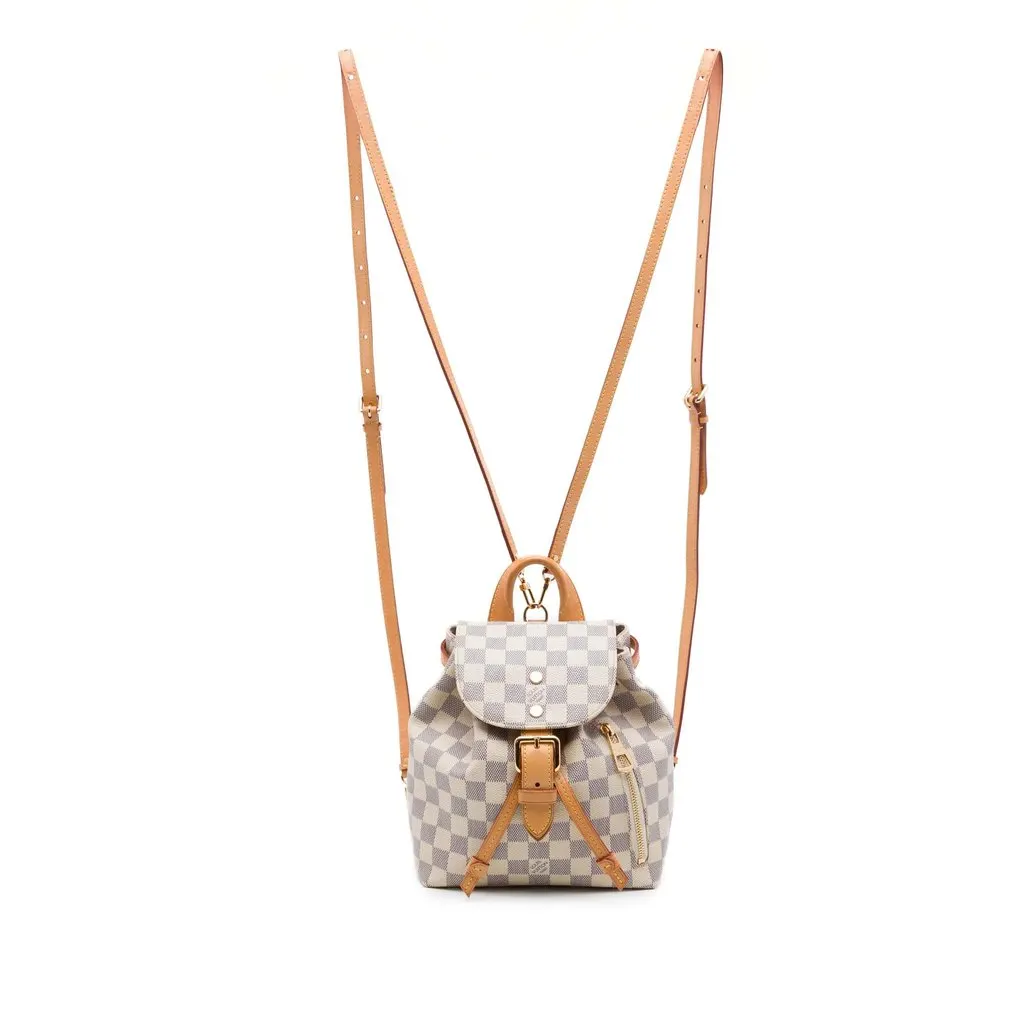 Louis Vuitton Damier Azur Sperone BB White Canvas Good - Front View