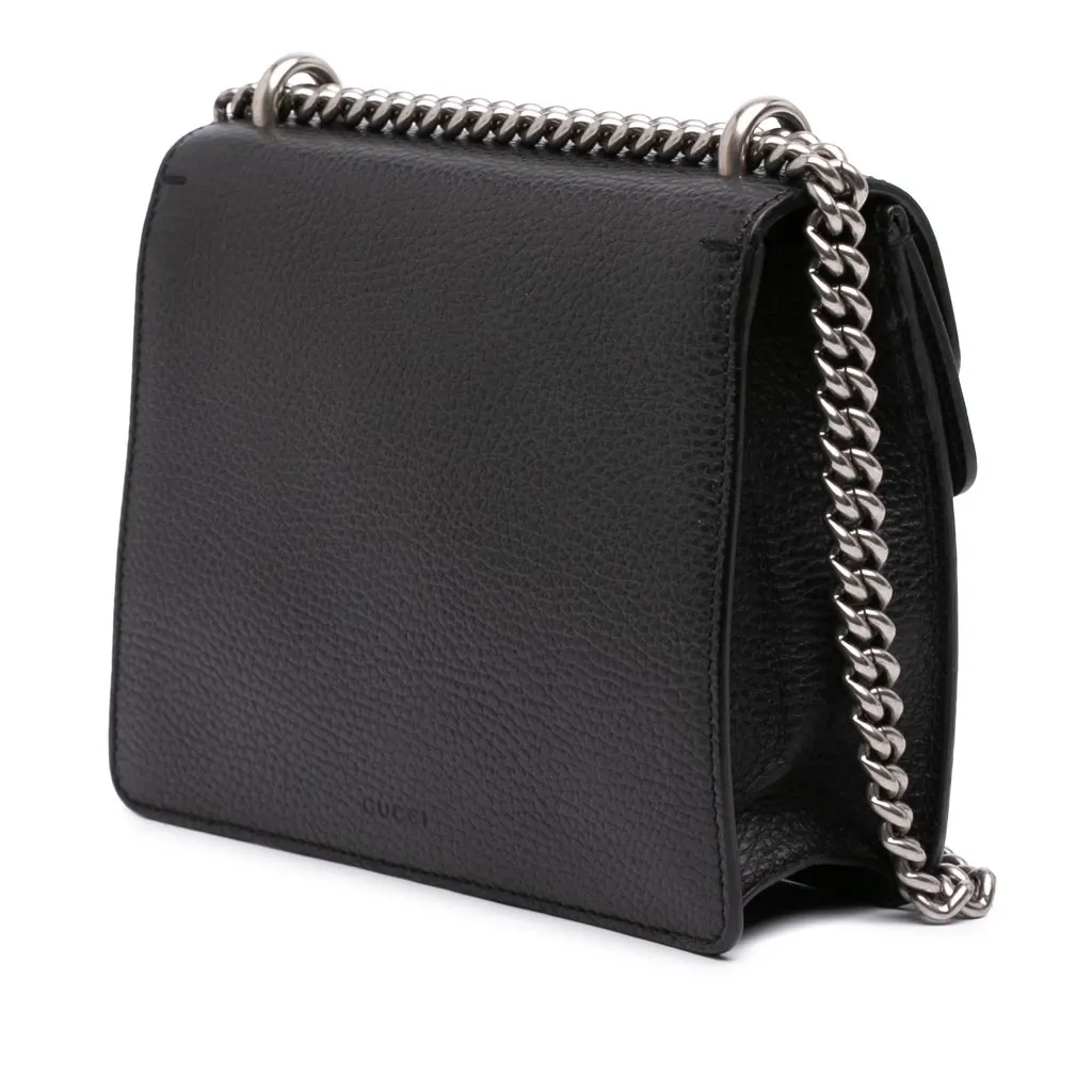 Gucci Small Calfskin Dionysus  Crossbody Black Leather Very good - Back View