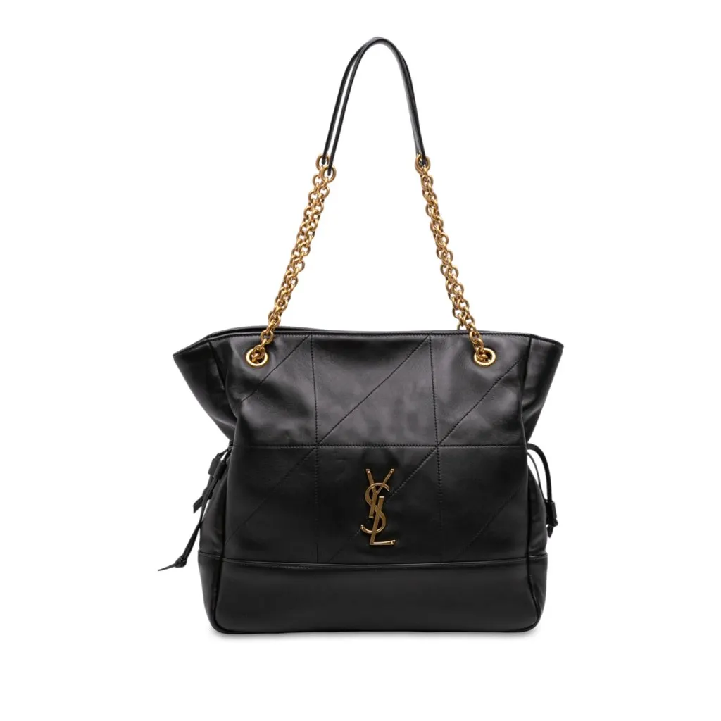 Saint Laurent Small Quilted Lambskin Jamie Shopping Tote Black Leather Very good - Front View
