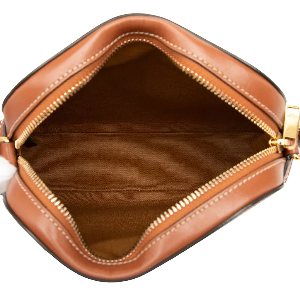 Celine Small Triomphe Coated Canvas Camera Bag Brown Canvas Good - Model View