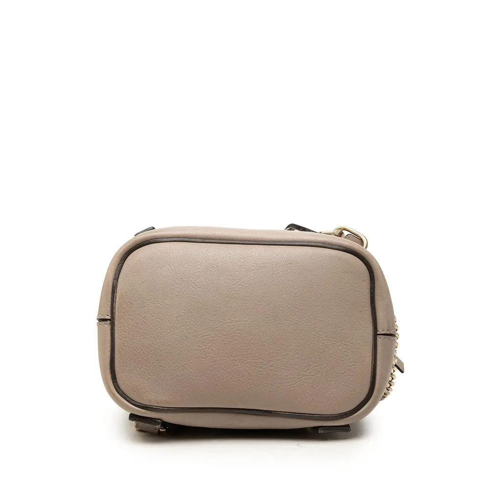 Chloé Mini Calfskin and Suede Faye Backpack Brown Leather Very good - Inside View