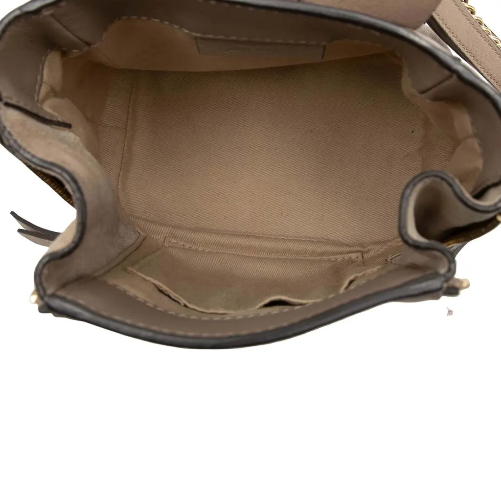 Chloé Mini Calfskin and Suede Faye Backpack Brown Leather Very good - Model View