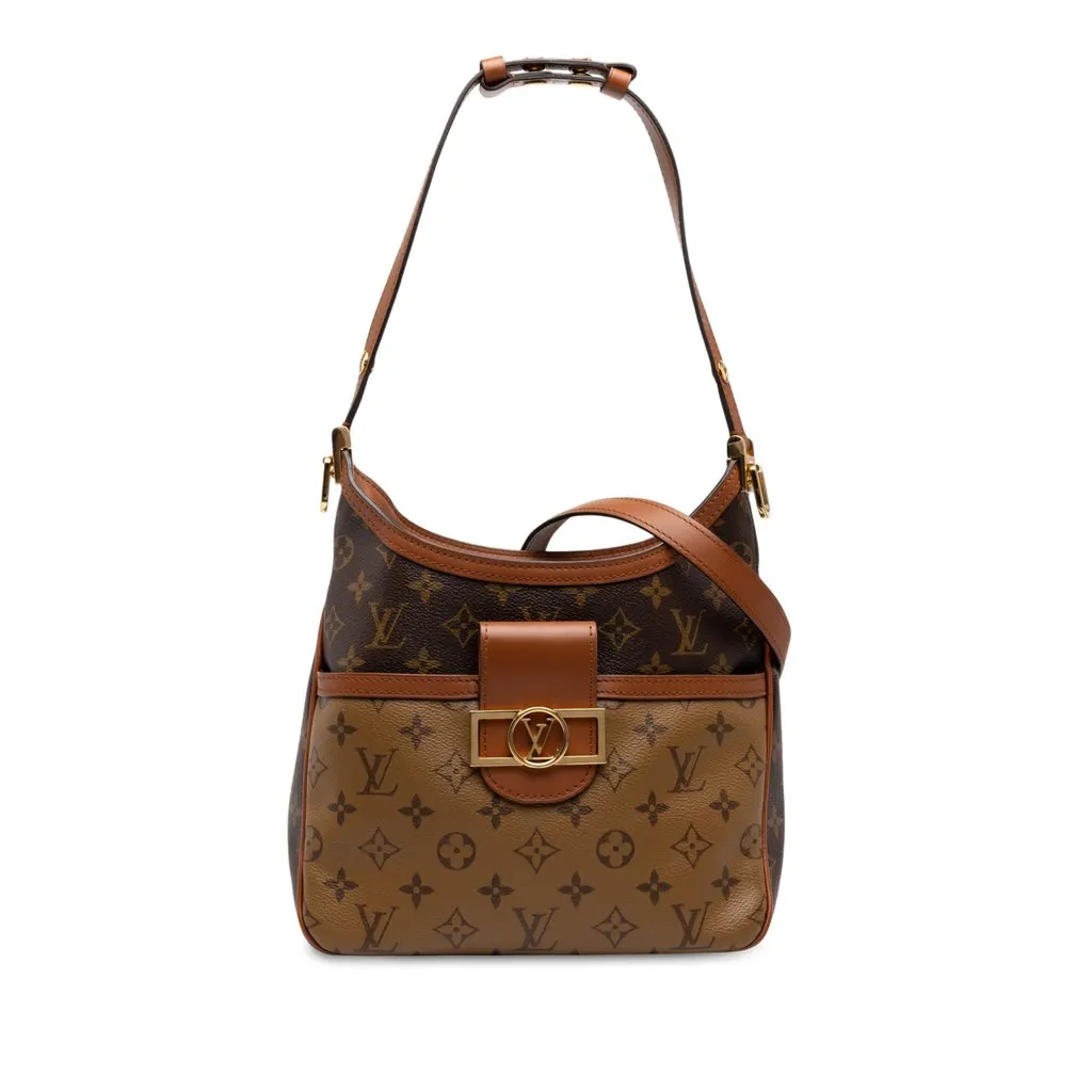 Louis Vuitton Monogram Reverse Dauphine Hobo PM Brown Very good - Front View