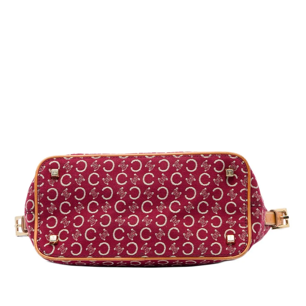 Celine C Macadam Canvas Shoulder Bag Red Canvas Very good - Inside View