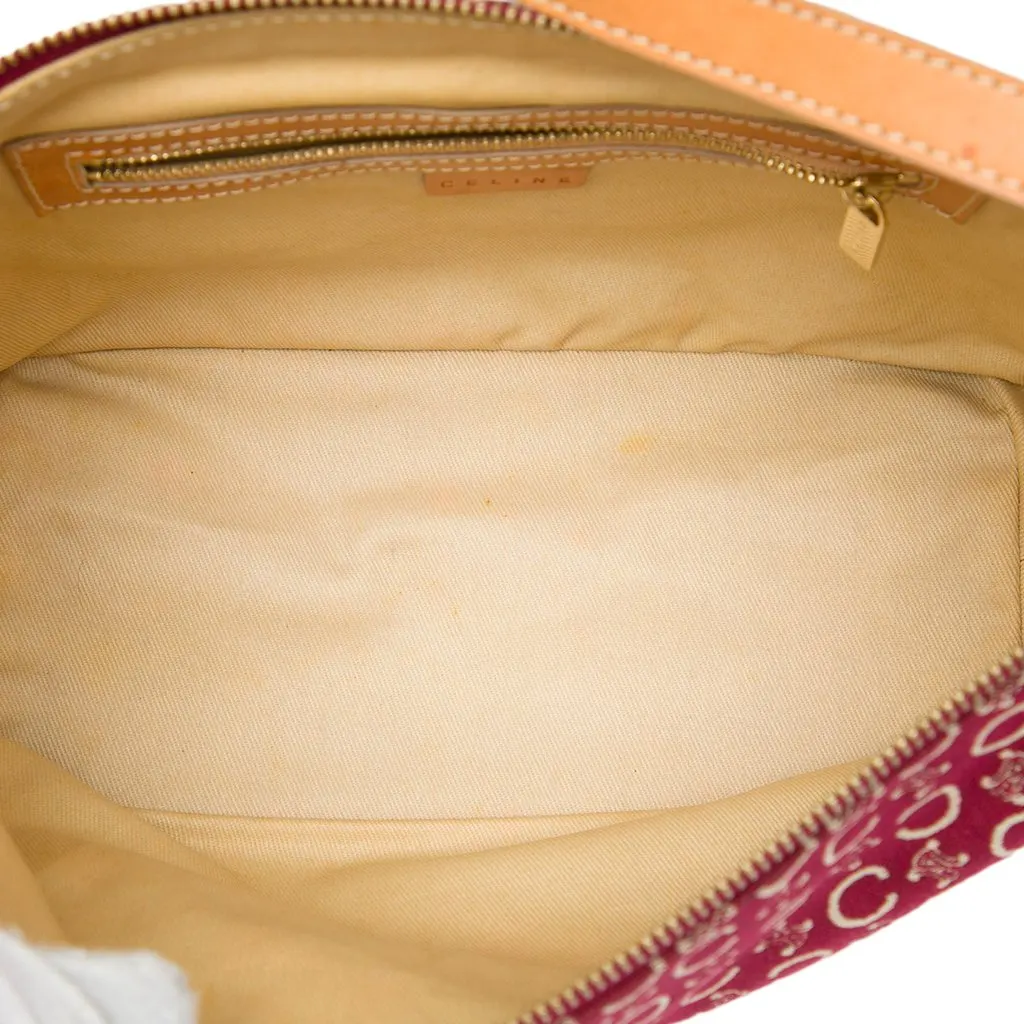 Celine C Macadam Canvas Shoulder Bag Red Canvas Very good - Model View
