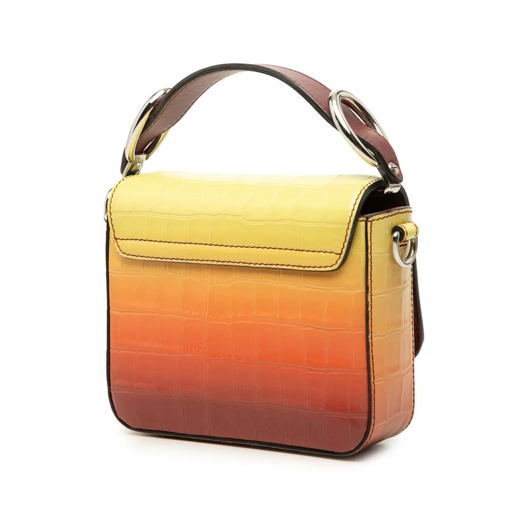 Chloé Mini Ombre Croc Embossed Leather C Satchel Yellow Leather Very good - Back View