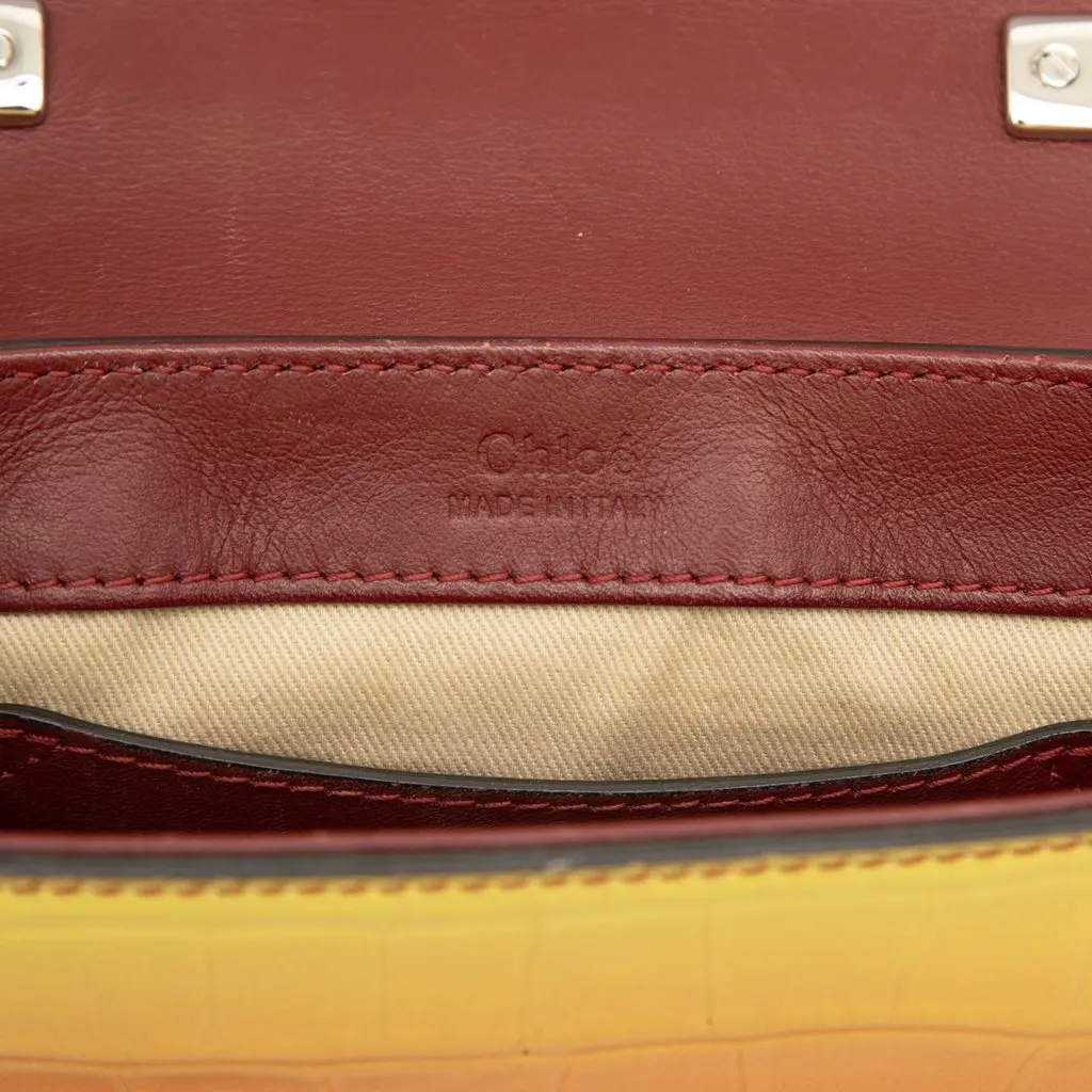 Chloé Mini Ombre Croc Embossed Leather C Satchel Yellow Leather Very good - Box View