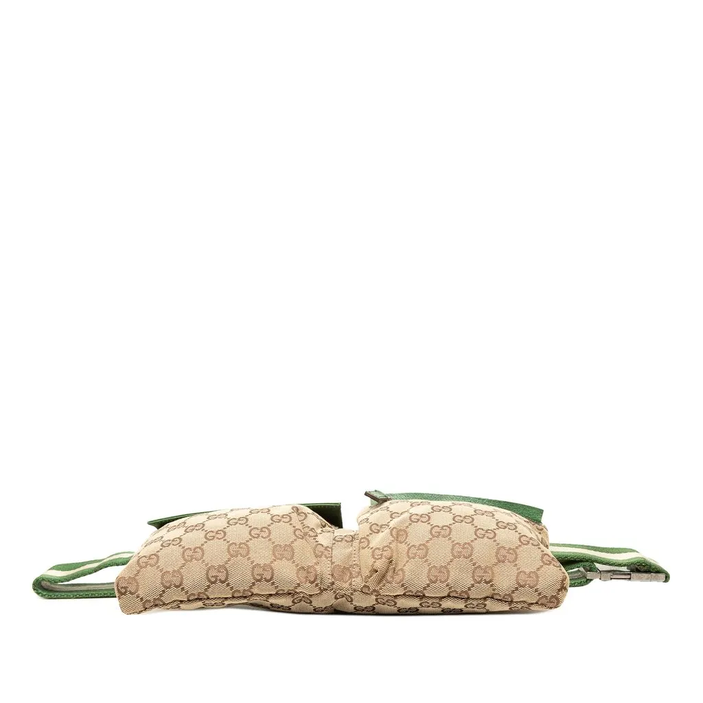 Gucci GG Canvas Web Double Pocket Belt Bag Beige Canvas Very good - Inside View