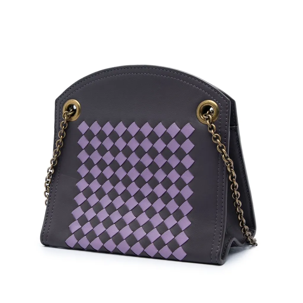 Bottega Veneta Nappa Intrecciato Chain Wallet Grey Leather Good - Back View