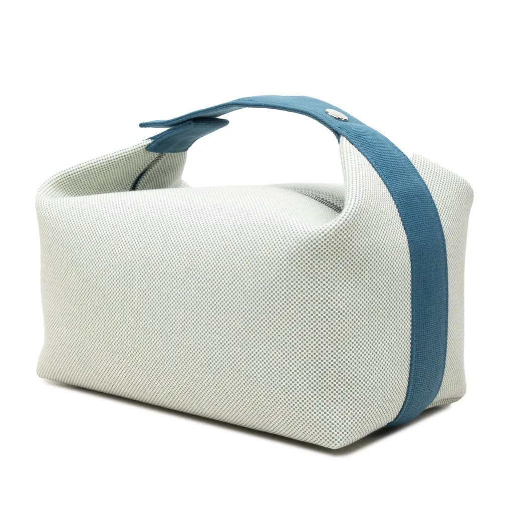 Hermès Large Toile Bride A Brac Cabriole Case Blue Canvas Very good - Back View
