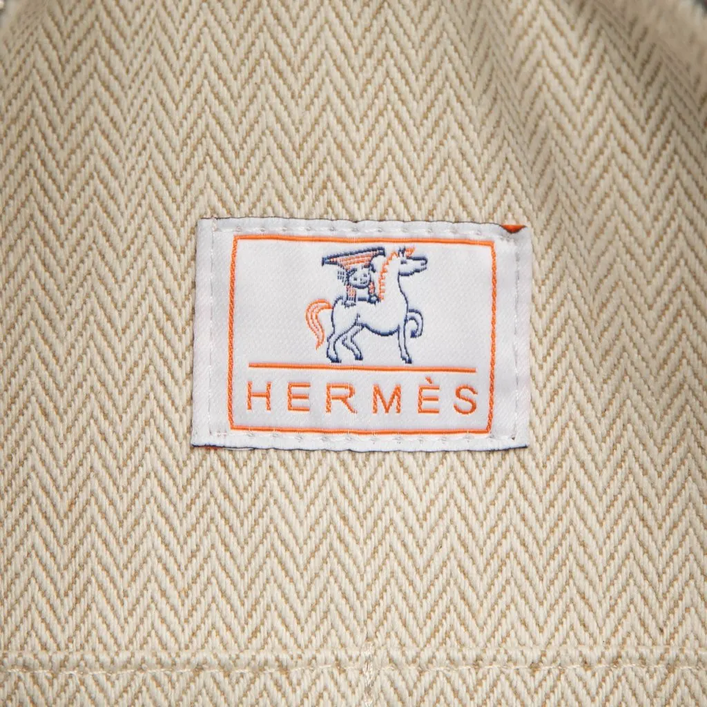 Hermès Large Toile Bride A Brac Cabriole Case Blue Canvas Very good - Box View