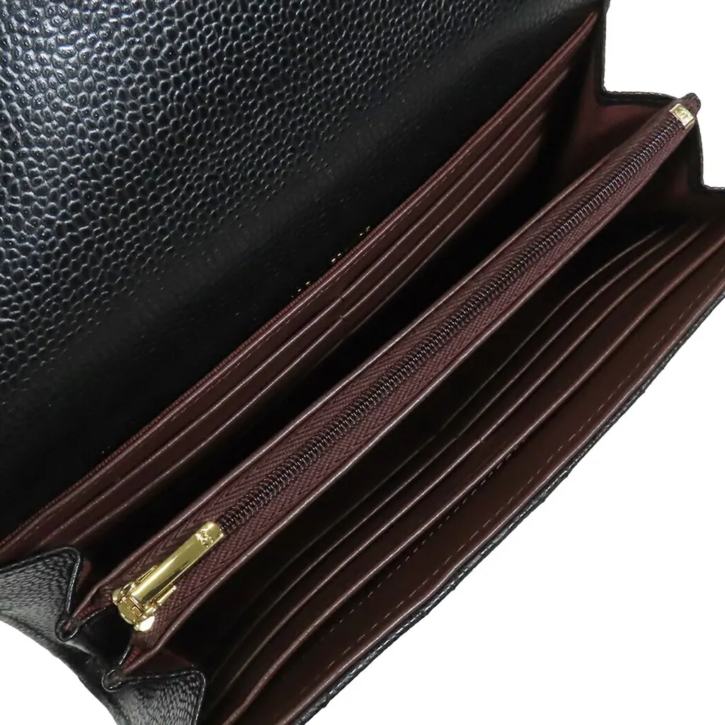 Chanel Classic Caviar Flap Wallet Black Leather Very good - Model View