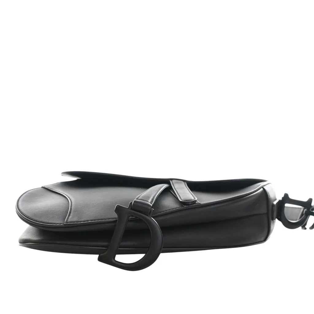 Dior Ultra Matte Calfskin Saddle Bag Black Leather Very good - Inside View