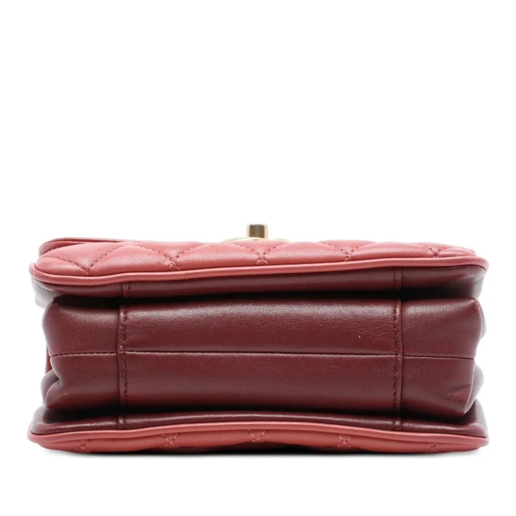 Chanel Small Quilted Lambskin Daily Companion Flap Pink Leather Very good - Inside View