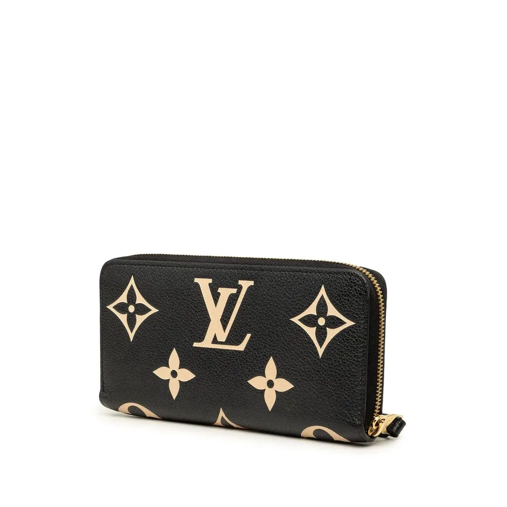Louis Vuitton Bicolor Monogram Empreinte Giant Zippy Wallet Black Leather Very good - Back View