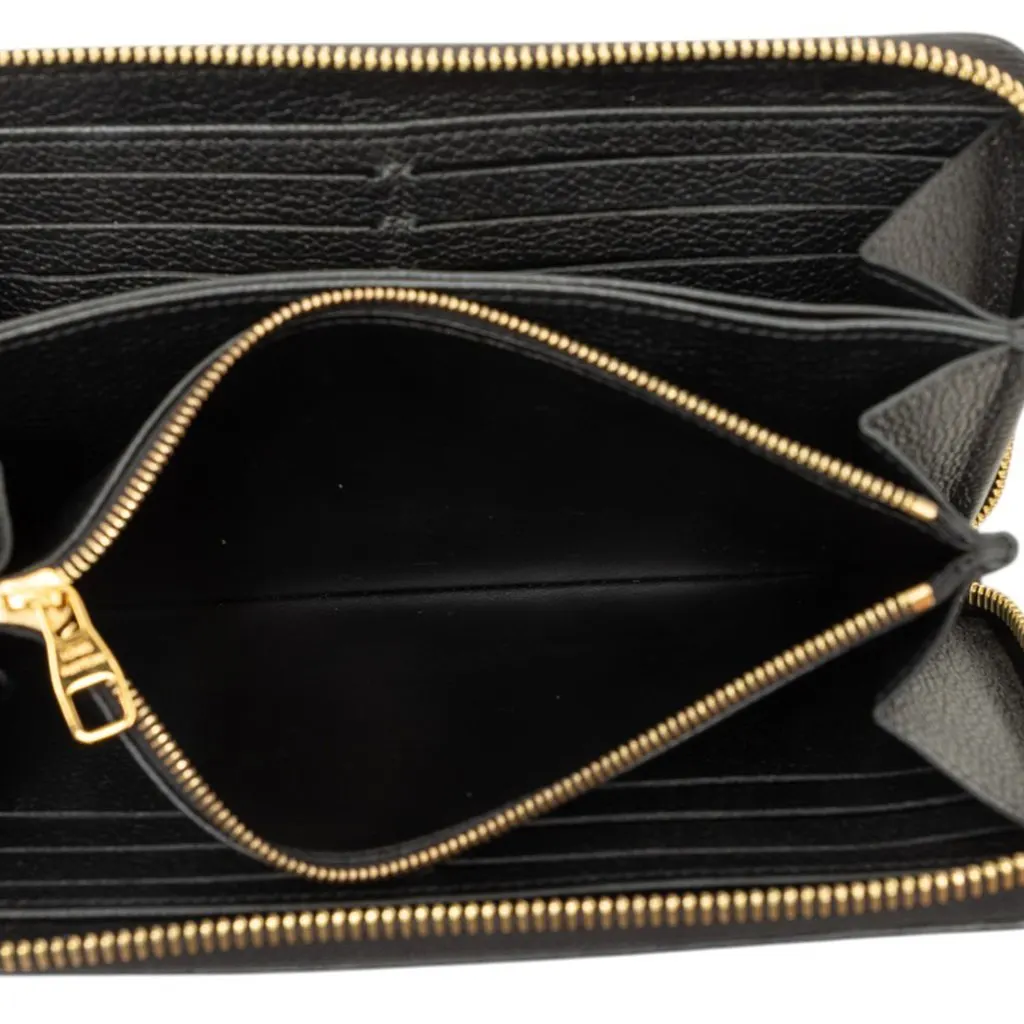 Louis Vuitton Bicolor Monogram Empreinte Giant Zippy Wallet Black Leather Very good - Model View