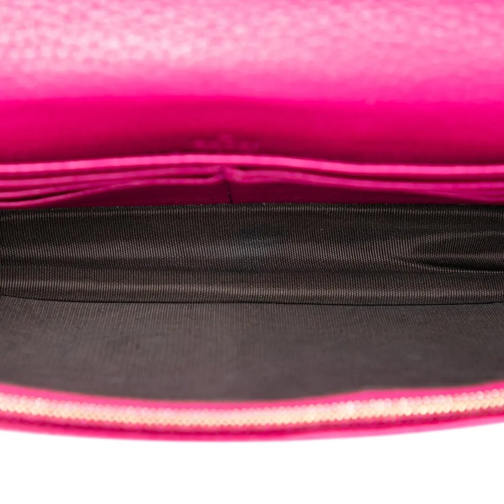 Gucci Pebbled Calfskin Soho Wallet On Chain Pink Leather Very good - Model View