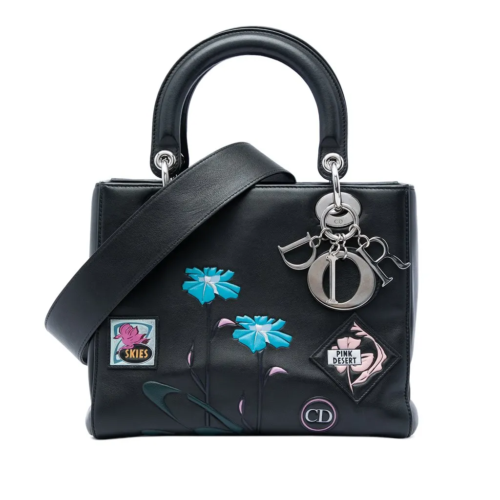 Dior Medium Calfskin Paradise Lady Dior Black Leather Very good - Front View