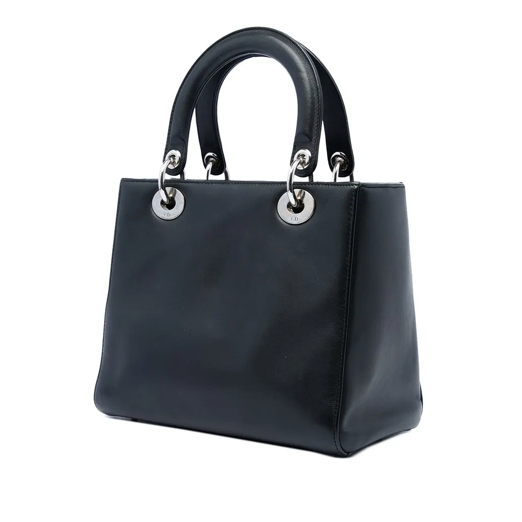 Dior Medium Calfskin Paradise Lady Dior Black Leather Very good - Back View