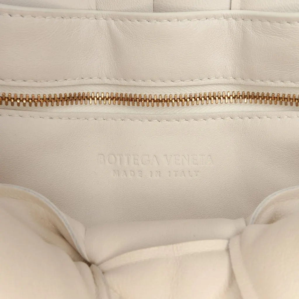 Bottega Veneta Nappa Intrecciato Padded Chain Cassette Satchel White Leather Very good - Box View