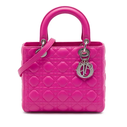 Dior Medium Lambskin Cannage Lady Dior
