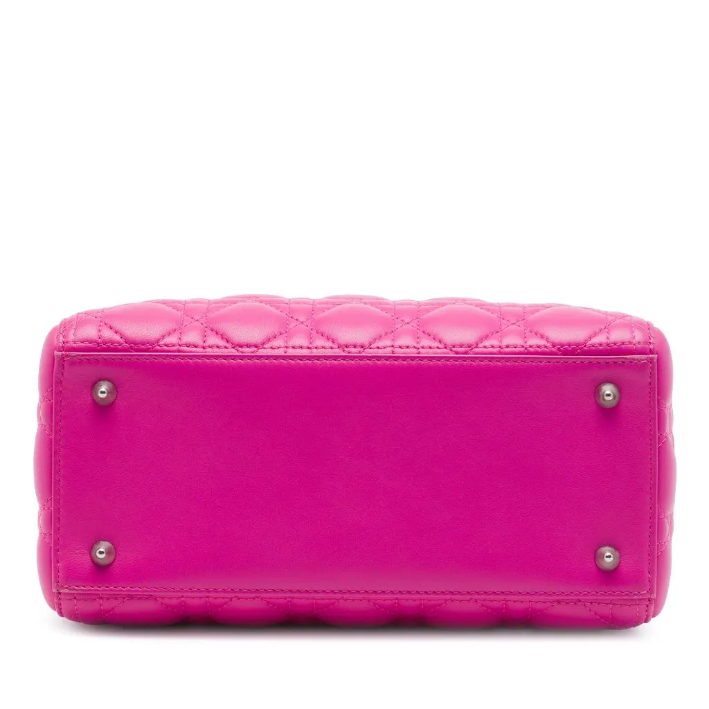 Dior Medium Lambskin Cannage Lady Dior Pink Leather Very good - Inside View